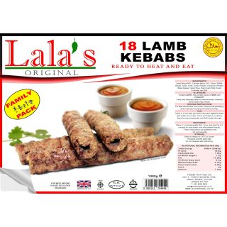 LALA'S 18 LAMB KEBABS 1080G