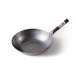 13" FLAT BOTTOM WOK CARBON STEEL