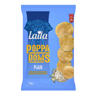LAILA POPPADOMS PLAIN 75G