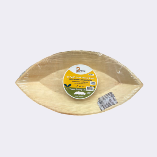 PAVITRA 11''X6'' LEAF PLATE BOAT 10PCS